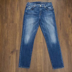 7 For All Mankind Josefina Skinny Boyfriend Stretch Denim Jeans 27